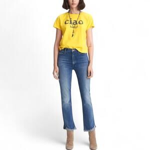 NWT Mother The Rascal Ankle Slit Jeans Double Shot Espresso High Rise Size 30